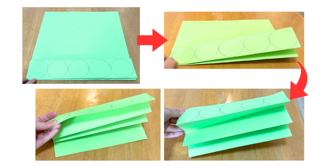 その①：画用紙を「ジャバラ折り」にする方法